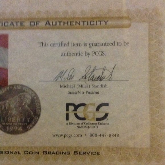 PCGS 1994-W Graded MS70 Women in Military Silver $1 Signed by Jessica Lynch - Picture 5 of 5